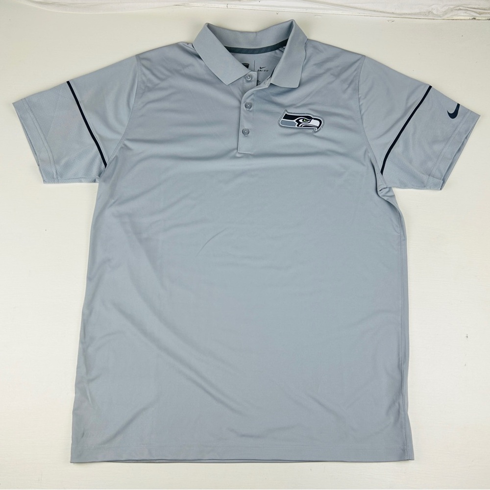 Nike Training On Field Mens Golf Polo Shirt Size Large Seattle Seahawks Gray